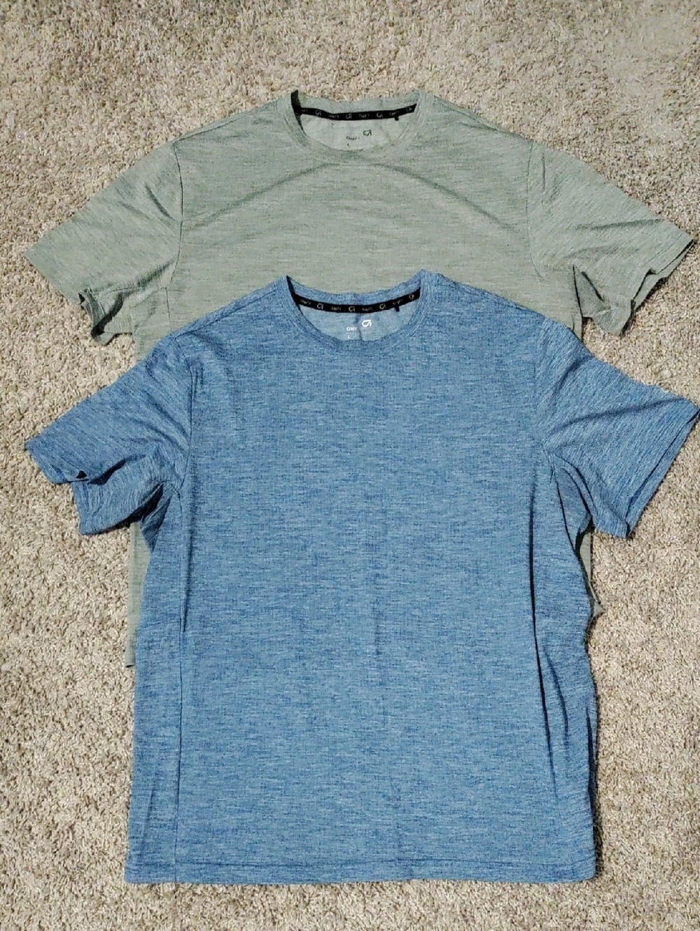 Bundle Of 2 Light Blue & Light Green Men’s Performance Crew Neck T-Shirts